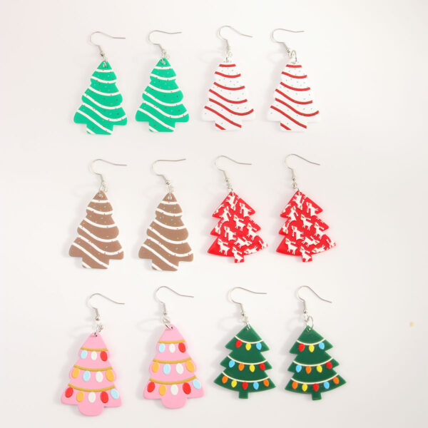 Wholesale Christmas Tree Fashion Printed Lantern Balloon Cookies Elk Acrylic Earrings Earrings Earrings