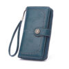 Wholesale Oil Wax Leather Long Hollow Wallet