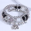 Wholesale Glass Bead Alloy Small Elephant Pendant Multilayer Bracelet