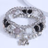 Wholesale Glass Bead Alloy Small Elephant Pendant Multilayer Bracelet