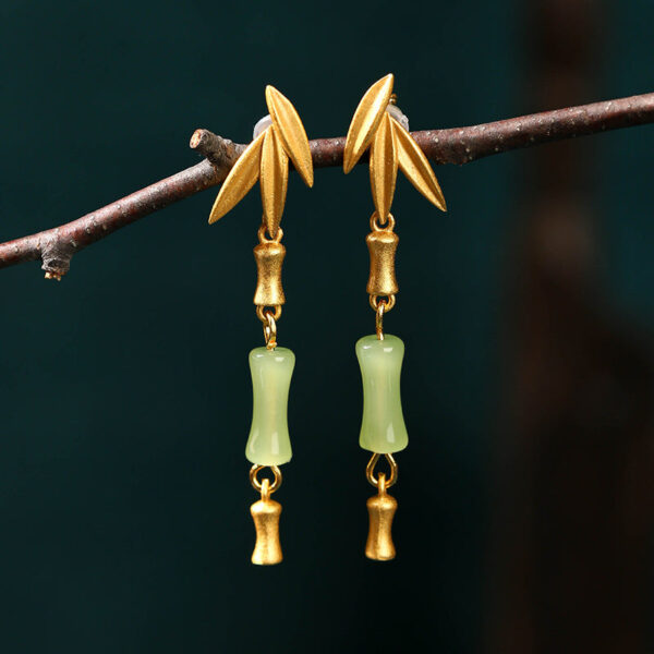 O1CN01HjhXki2NQor2UUw79__2200655039958-0-cib Wholesale Vintage Bamboo Long Section Imitation Jade Earrings