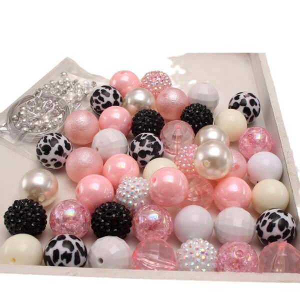 O1CN01Hk2Zyw1QErIb9vhr7_2201245431945-0-cib-2 Wholesale 50pcs/pack 20MM Bull Pink+Leopard Print Acrylic Beads Bubblegum Beads