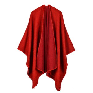 Classic solid color double-sided shawl bright red / 135-175CM