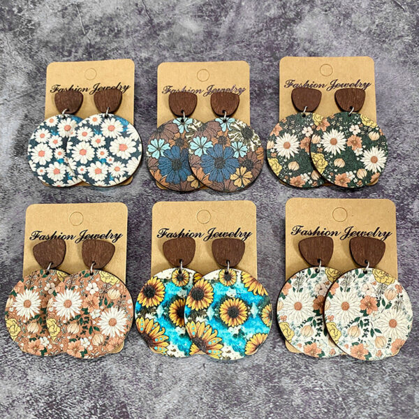 O1CN01HkdE6G1zp30wvHcjV__2215459036762-0-cib Wholesale of Bohemian Flower Splicing Wood Earrings