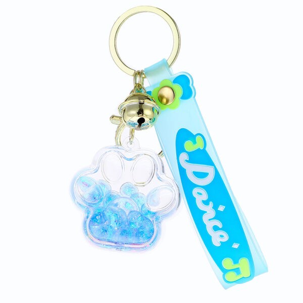 Wholesale Creative Acrylic Oil Bubble Bead Quicksand Cat Claw Creative Keychain