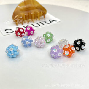 Wholesale Colorful crystal ball flower beads
