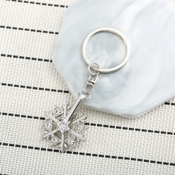 O1CN01Hl678Z2CMH8corpCv__1625548459-0-cib Wholesale Rotatable Diamond Snowflake Keychain