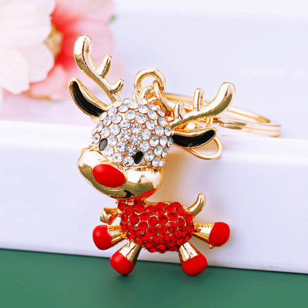 Wholesale Christmas Elk Cartoon Metal Keychain
