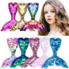 Wholesale Cartoon Mermaid Tail Flip Sequin Fabric Hair Clip