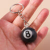 Wholesale creative simulation billiard eight pendant accessories Zinc alloy keychains