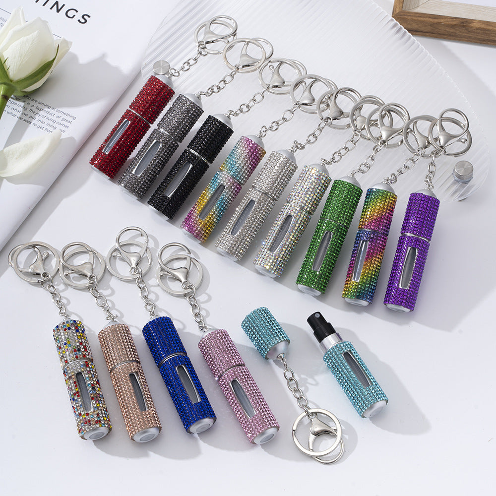 Wholesale Diamond-studded Creative Perfume Bottle Keychain