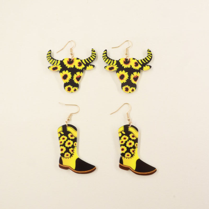 Wholesale Acrylic Matador Suower Earrings