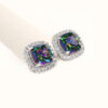 Wholesale Colored Diamond Four Prong Alloy Earrings
