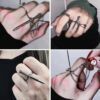 Wholesale Gothic Dark Cross Sword Tassel Alloy Ring