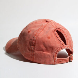 Washed horsetail cap/Orange / Adjustable