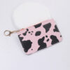 Wholesale PU Cow Pattern Card Holder Keychain