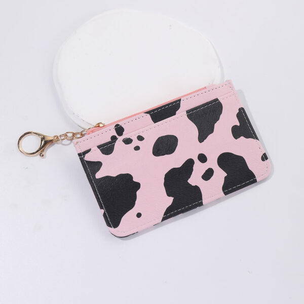 Wholesale PU Cow Pattern Card Holder Keychain
