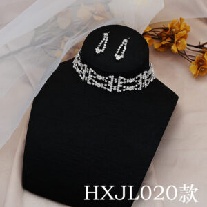HXJL020-silver White Diamond / silver plating