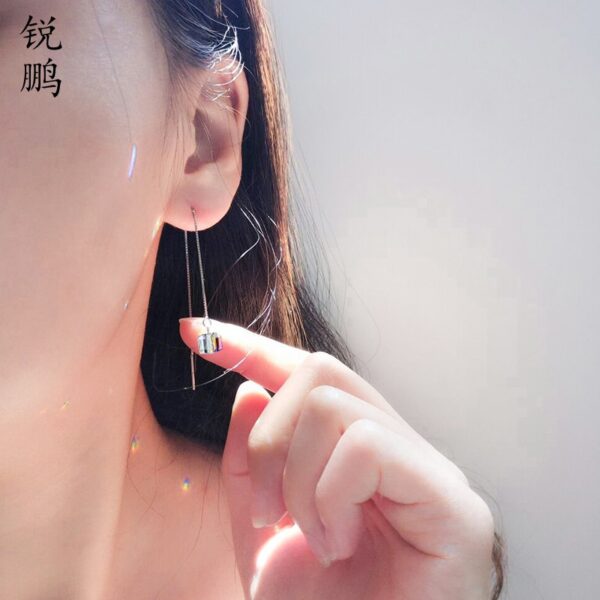 O1CN01HruVXz2EpFHoG5TOD_2865688793-0-cib Wholesale S925 Silver Pin Aurora Sugar Cube Crystal Tassel Earrings
