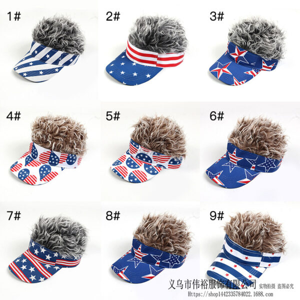 Wholesale United States Independence Day Stars Striped American Flag Wig Baseball Cotton Hat