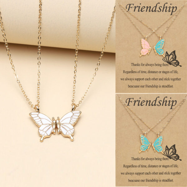 Wholesale Colorful Butterfly Magnets Alloy Necklaces Set