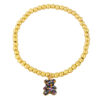 Wholesale Cute Bear Pendant Bracelet Copper Plated 18K Gold Handmade Beaded Elastic Bracelet