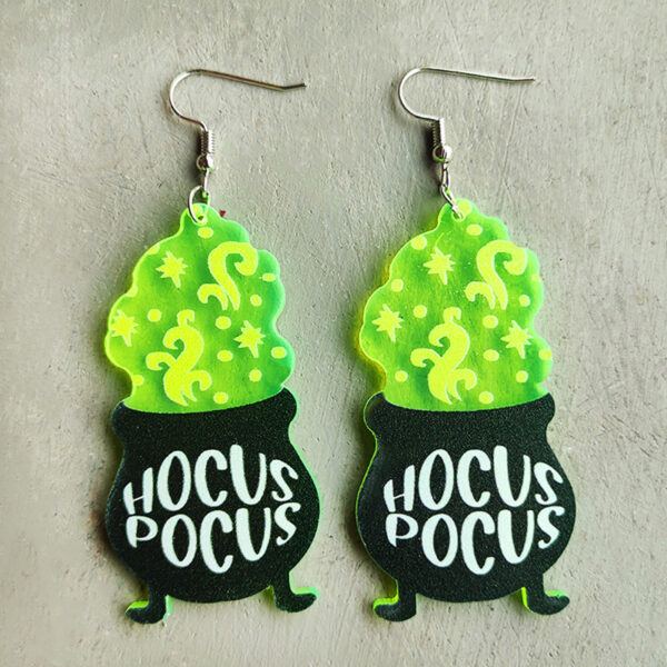 Wholesale Halloween Skeleton Alien UFO Fluorescent Acrylic Earrings