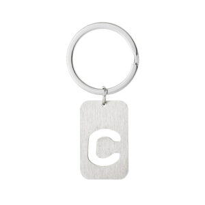 Military card hollow-out letter keychain-C