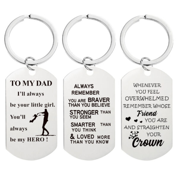 Wholesale Father's Day Mother's Day Teacher's Day Gift Lettering Metal Keychain