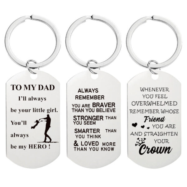 Wholesale Father's Day Mother's Day Teacher's Day Gift Lettering Metal Keychain