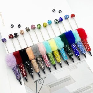 O1CN01Hvh1bu1WH2vWEm1Lq_2215718862762-0-cib Wholesale Fur Ball Ab Full Diamond Beaded Pen Cap with Diamond Pure Handmade Diamond Ballpoint Pen Beadedpen Cute Plush Pen
