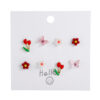 Wholesale Silver Needle 925 Color Tulip Butterfly Earrings Set