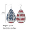 Wholesale Independence Day Water Drop American Flag Distressed Leather Earrings