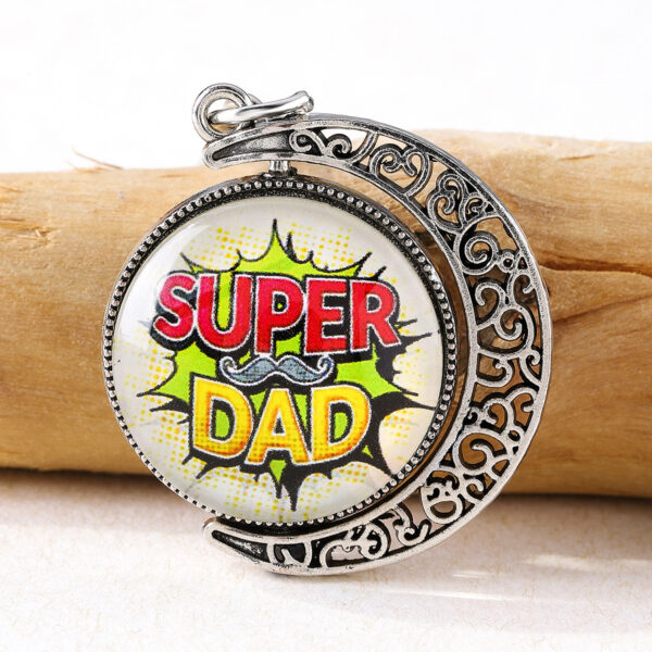 Wholesale Father's Day DAD HERO Time Gemstone Metal Keychain