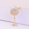 Wholesale Zinc Alloy Diamond Crystal Wine Glass Key Chain