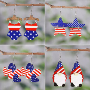 O1CN01HyJiF11ZzPyfbRFJj__2214986983265-0-cib Wholesale Star Stripe Love Swimsuit Dwarfs Double Sided Wood Earrings