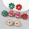 Wholesale Multi-layered Square Rhinestone Pinwheel-shaped Alloy Diamond Earrings