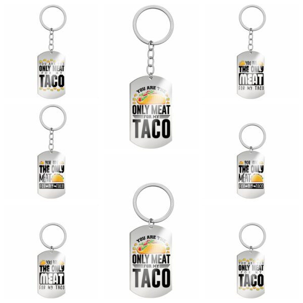 Wholesale Taco Hang Tags Stainless Steel Keychains