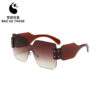 Wholesale PC Brown Large Frame Women's Sunglasses