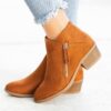 Wholesale Suede Double-sided Zippered Women's Short Boots