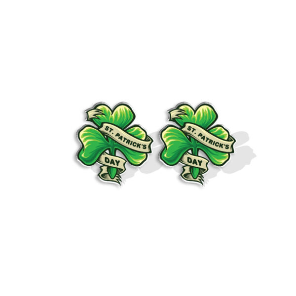 Wholesale St. Patrick's Day Shamrock Heat Shrink Sheet Acrylic Earrings