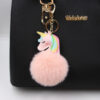 Wholesale Artificial Fur Unicorn Fur Ball Keychain