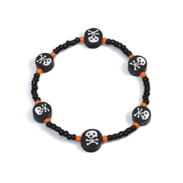 Wholesale Halloween Skeleton Bones, Soft Pottery, Rice Beads, Beaded Bracelets