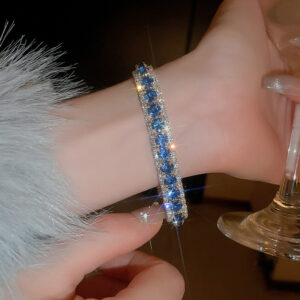 Bracelet-silver-blue diamond