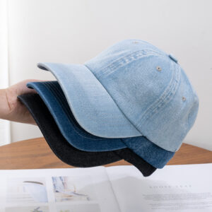 Wholesale Washed Denim Baseball Cap Dark Blue Korean Style Personalized All-Match Men's Outdoor Sunshade Cap Fashionable Japanese Style Cap Women