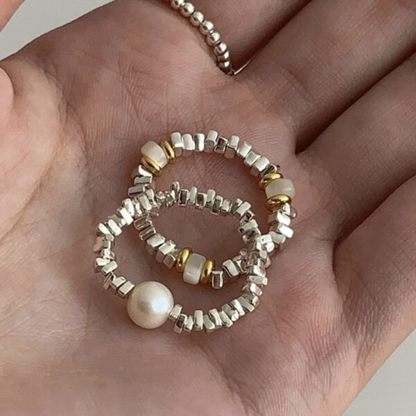 Wholesale Sterling Silver Gravel Beaded Rings