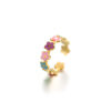 Wholesale Colorful Smiley Flower Opening Adjustable Stainless Steel Ring