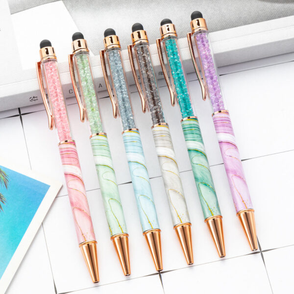O1CN01I8nar81cHOrcRjS3M__933993575-0-cib Wholesale Rotating Touch Screen Crystal Pen Marble Pattern Fashion Metal Pen