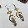 Wholesale Sun Moon Natural Crystal Alloy Earrings