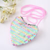 Wholesale Fabric Sequin Heart Children Shoulder Bag